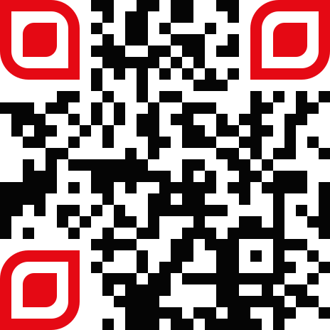 Code QR aux coins classy rouges, qui ouvre urlz.ca