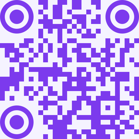 Code QR en points violets, qui ouvre urlz.ca
