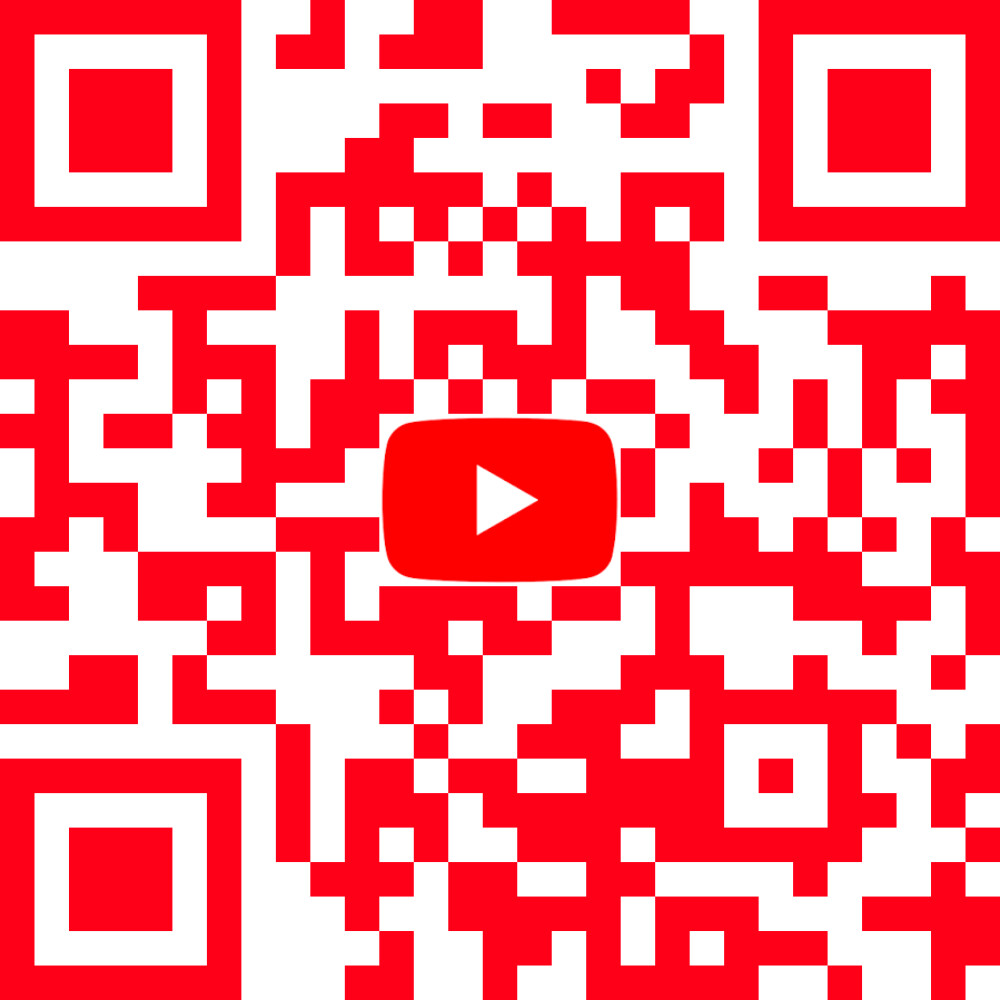 Code QR à fond crème et blocs bordeaux, qui ouvre urlz.ca